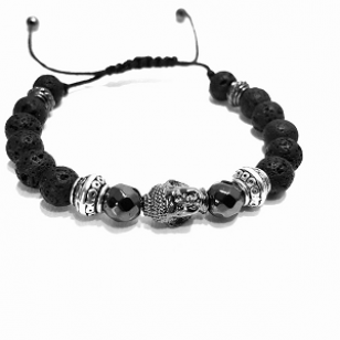 Armband  Boeddha - lava 